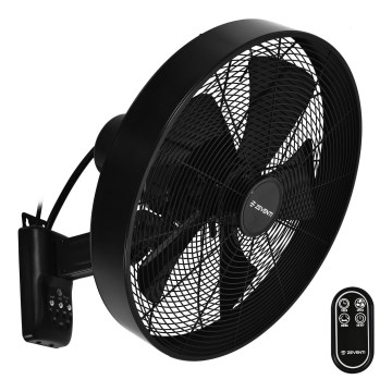 ZEVENTI - Wentylator ścienny FREEZE 50W/230V śr. 40 cm czarny + pilot zdalnego sterowania