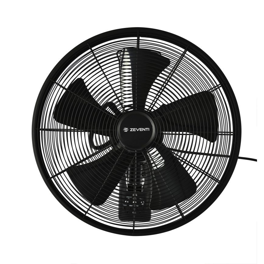 ZEVENTI - Wentylator ścienny FREEZE 50W/230V śr. 40 cm czarny + pilot zdalnego sterowania