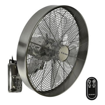 ZEVENTI - Wentylator ścienny FREEZE 50W/230V śr. 40 cm matowy chrom + pilot zdalnego sterowania