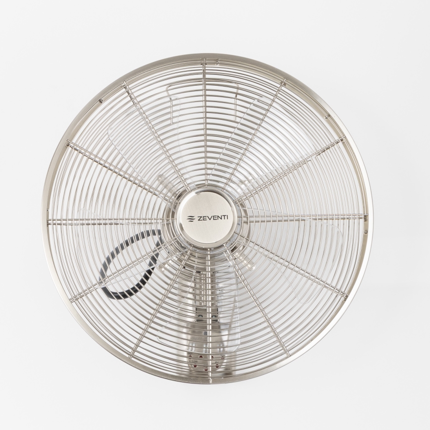 ZEVENTI - Wentylator ścienny FREEZE 50 W/230 V Ø 45 cm matowy chrom + zdalne sterowanie