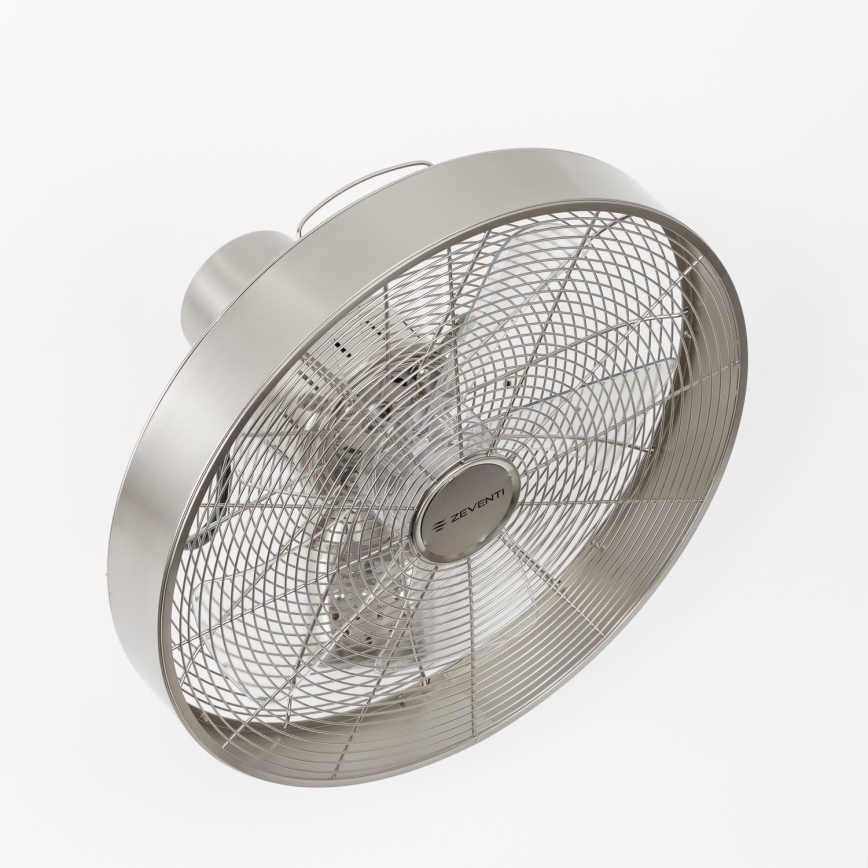 ZEVENTI - Wentylator ścienny FREEZE 50 W/230 V Ø 45 cm matowy chrom + zdalne sterowanie