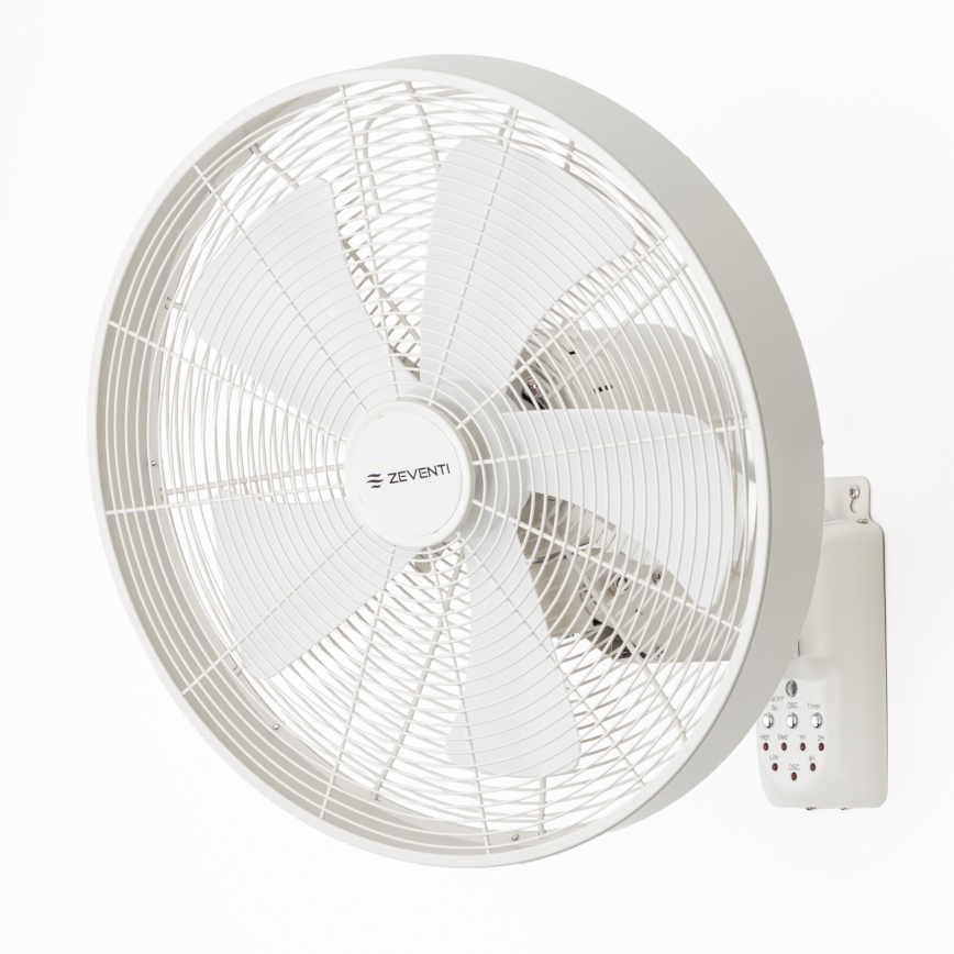 ZEVENTI - Wentylator ścienny FREEZE 50W/230V Ø 45 cm biały + zdalne sterowanie