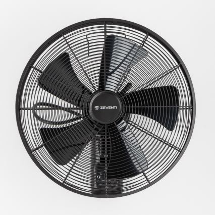 ZEVENTI - Wentylator ścienny FREEZE 50W/230V Ø 45 cm czarny + pilot zdalnego sterowania
