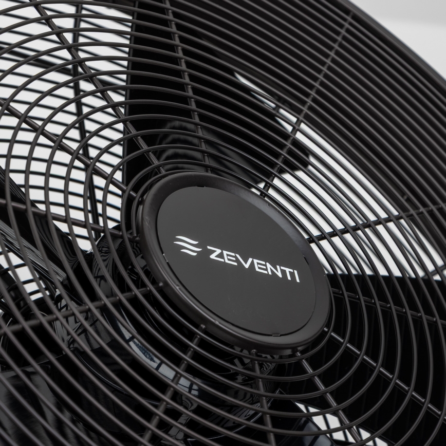 ZEVENTI - Wentylator ścienny FREEZE 50W/230V Ø 45 cm czarny + pilot zdalnego sterowania