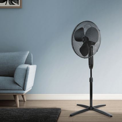 ZEVENTI - Wentylator stojący 40 W/230 V, śr. 40 cm, czarny