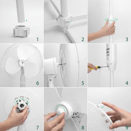 ZEVENTI - Wentylator stojący FLOW 40W/230V biały