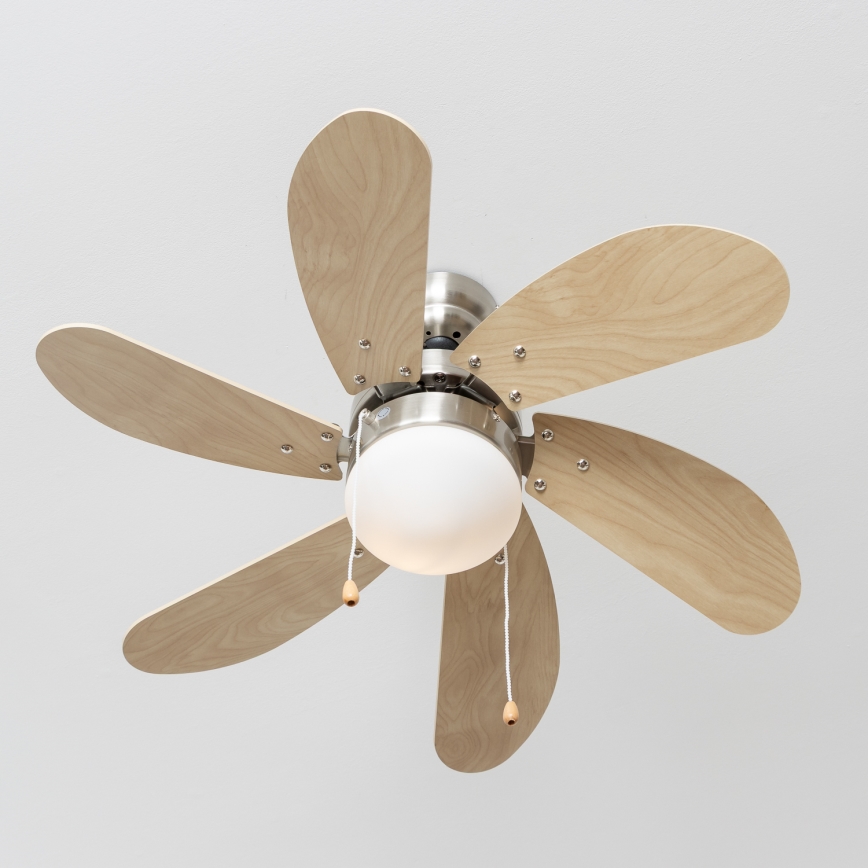 ZEVENTI - Wentylator sufitowy FAMARA 1xE14/60W/230V beżowy