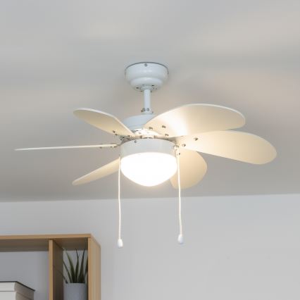 ZEVENTI - Wentylator sufitowy FAMARA 1xE14/60W/230V biały