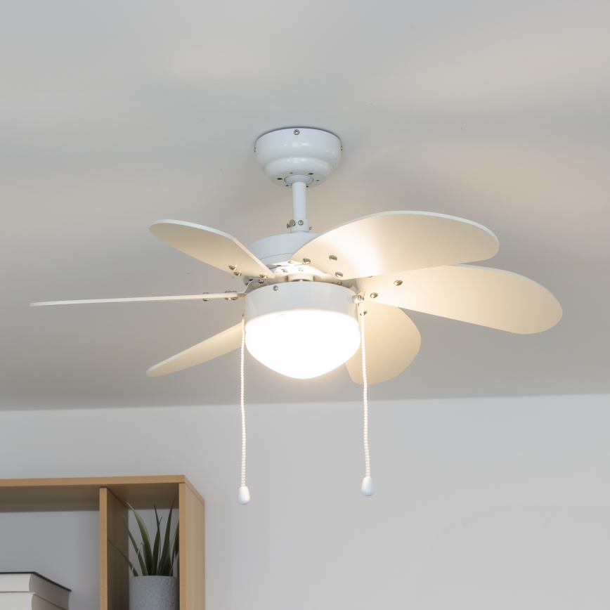 ZEVENTI - Wentylator sufitowy FAMARA 1xE14/60W/230V biały