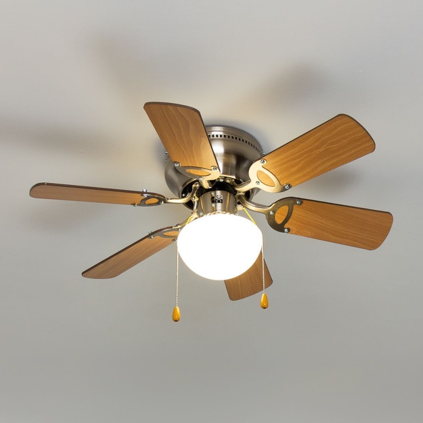 ZEVENTI - Wentylator sufitowy GALDANA 1xE27/60W/230V brązowy/beżowy