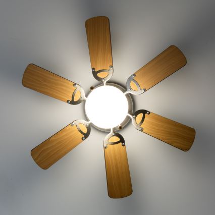 ZEVENTI - Wentylator sufitowy GALDANA 1xE27/60W/230V brązowy/beżowy