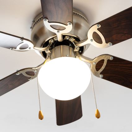 ZEVENTI - Wentylator sufitowy GALDANA 1xE27/60W/230V brązowy/beżowy