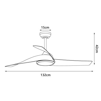 ZEVENTI - LED ściemnialny wentylator sufitowy AERYS LED/24W/230V 3000/4000/6000K Wi‑Fi Tuya czarny + pilot zdalnego sterowania