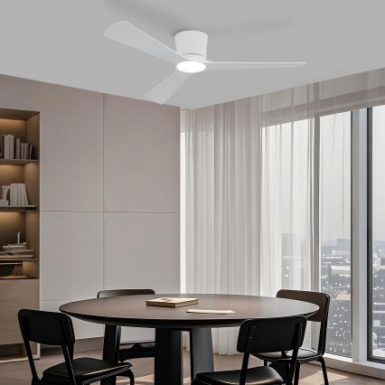 ZEVENTI - ściemnialny sufitowy wentylator LED AUREX LED/24W/230V 3000/4000/6000K Wi-Fi Tuya biały + pilot zdalnego sterowania