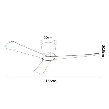 ZEVENTI - ściemnialny sufitowy wentylator LED AUREX LED/24W/230V 3000/4000/6000K Wi-Fi Tuya biały + pilot zdalnego sterowania