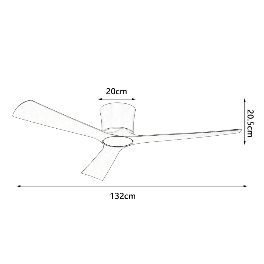 ZEVENTI - ściemnialny sufitowy wentylator LED AUREX LED/24W/230V 3000/4000/6000K Wi-Fi Tuya biały + pilot zdalnego sterowania