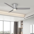 ZEVENTI - Wentylator sufitowy LED BARROSA LED/18W/230V 3000/4000/6000K Wi-Fi Tuya matowy chrom + pilot zdalnego sterowania