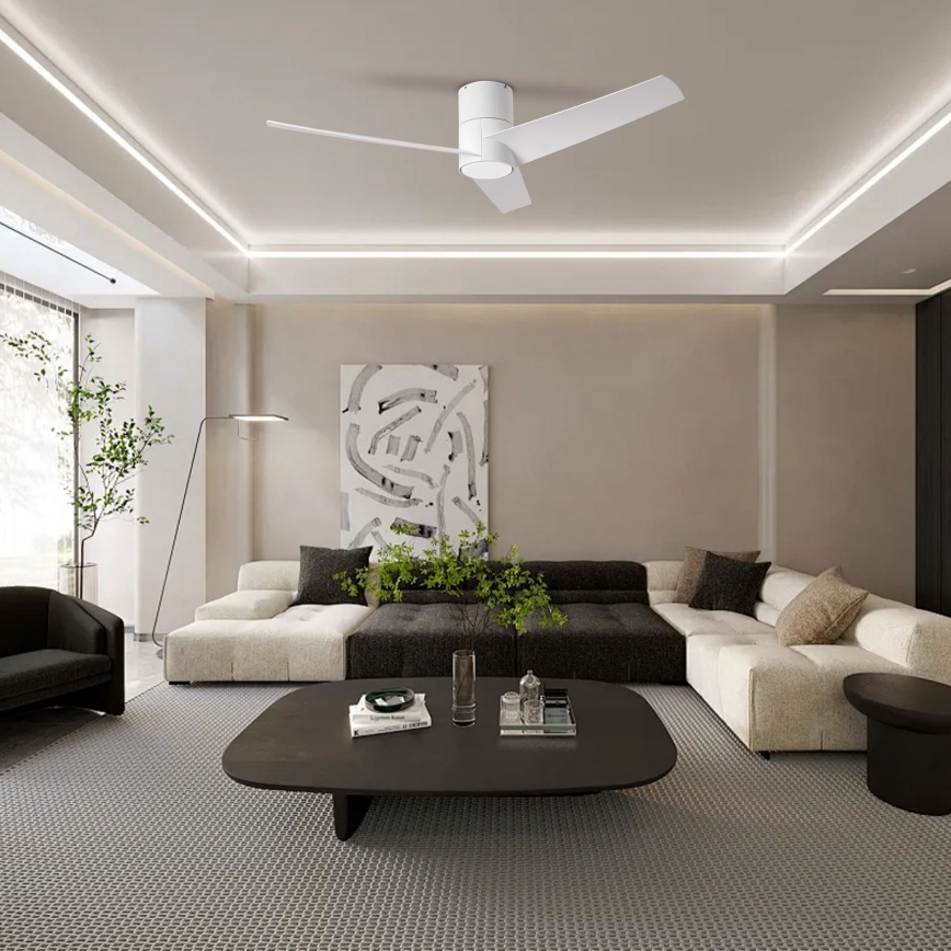 ZEVENTI - Wentylator sufitowy LED BARROSA LED/18W/230V 3000/4000/6000K Wi-Fi Tuya biały + zdalne sterowanie