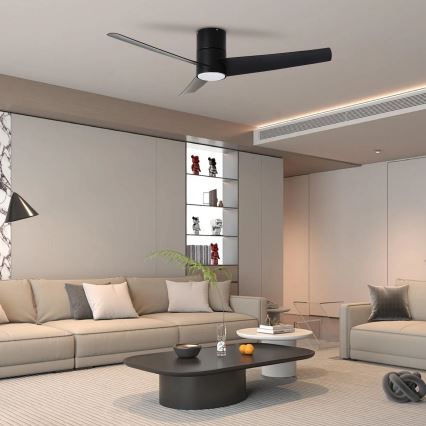 ZEVENTI - Wentylator sufitowy LED BARROSA LED/18W/230V 3000/4000/6000K Wi-Fi Tuya czarny + zdalne sterowanie