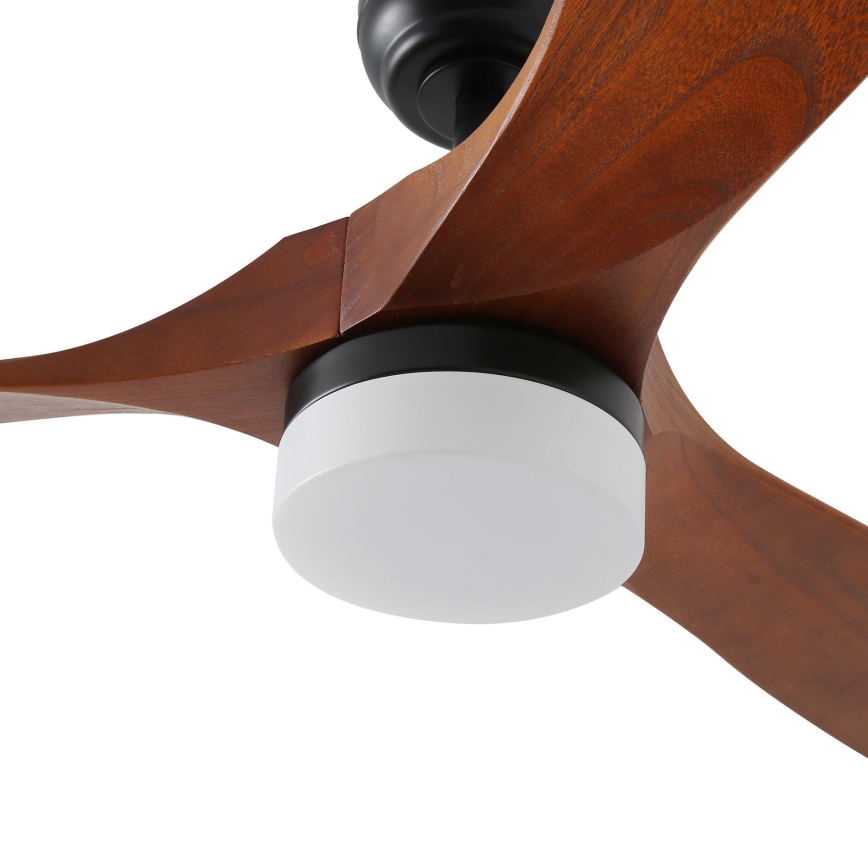 ZEVENTI - LED Ściemnialny wentylator sufitowy GINOSA LED/18W/230V 3000-6000K Wi-Fi Tuya czarny/dąb + zdalne sterowanie