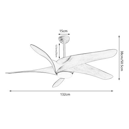 ZEVENTI - LED Ściemnialny wentylator sufitowy LUCCA LED/18W/230V 3000-6000K Wi-Fi Tuya brązowy + zdalne sterowanie