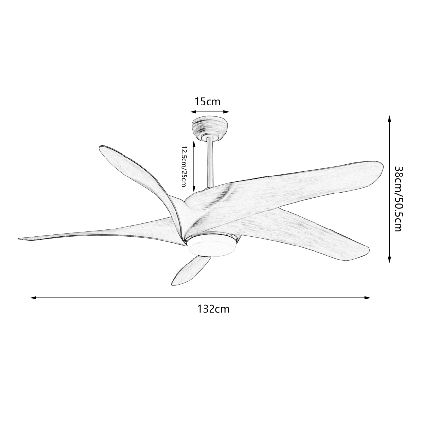 ZEVENTI - LED Ściemnialny wentylator sufitowy LUCCA LED/18W/230V 3000-6000K Wi-Fi Tuya brązowy + zdalne sterowanie