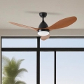 ZEVENTI - Wentylator sufitowy LED MURO LED/18W/230V 3000-6000K Wi-Fi Tuya czarny + pilot zdalnego sterowania