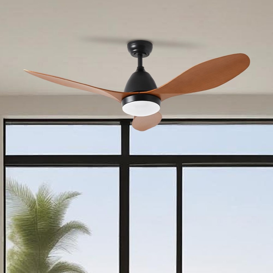 ZEVENTI - Wentylator sufitowy LED MURO LED/18W/230V 3000-6000K Wi-Fi Tuya czarny + pilot zdalnego sterowania