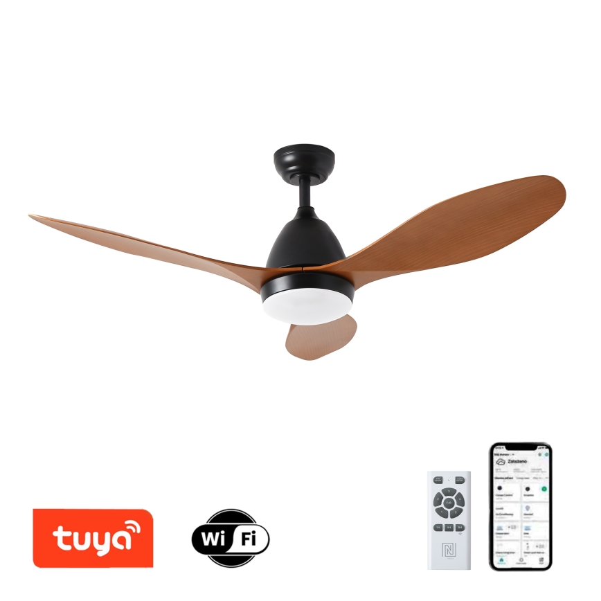 ZEVENTI - LED Ściemnialny wentylator sufitowy MURO LED/18W/230V 3000-6000K Wi-Fi Tuya czarny + zdalne sterowanie