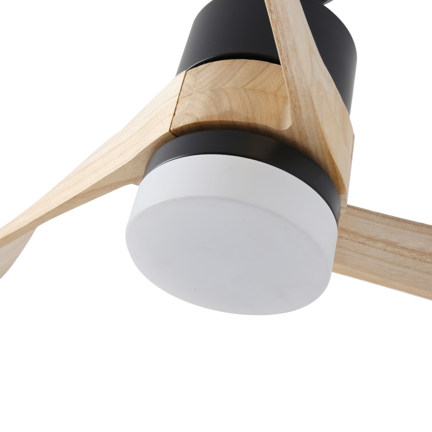 ZEVENTI - LED Ściemnialny wentylator sufitowy NATURITO LED/18W/230V 3000-6000K Wi-Fi Tuya czarny/dąb + zdalne sterowanie