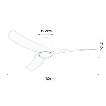 ZEVENTI - LED ściemnialny wentylator sufitowy ORBITO LED/24W/230V 3000/4000/6000K Wi-Fi Tuya czarny + pilot zdalnego sterowania