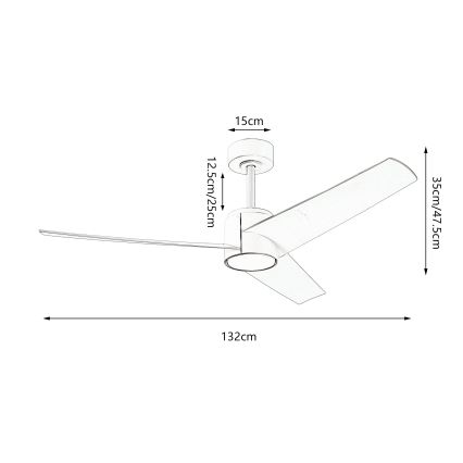 ZEVENTI - LED Ściemnialny wentylator sufitowy ORVIETO LED/18W/230V 3000-6000K Wi-Fi Tuya czarny + zdalne sterowanie
