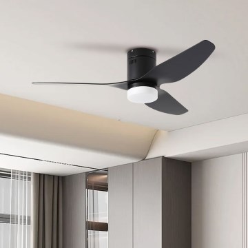 ZEVENTI - Wentylator sufitowy LED PADUA LED/18W/230V 3000-6000K Wi-Fi Tuya czarny + pilot zdalnego sterowania