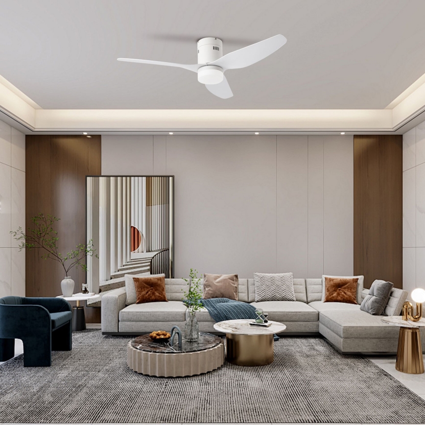 ZEVENTI - LED Ściemnialny wentylator sufitowy PADUA LED/18W/230V 3000-6000K Wi-Fi Tuya biały + zdalne sterowanie