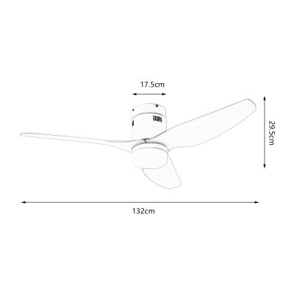 ZEVENTI - LED Ściemnialny wentylator sufitowy PADUA LED/18W/230V 3000-6000K Wi-Fi Tuya biały + zdalne sterowanie
