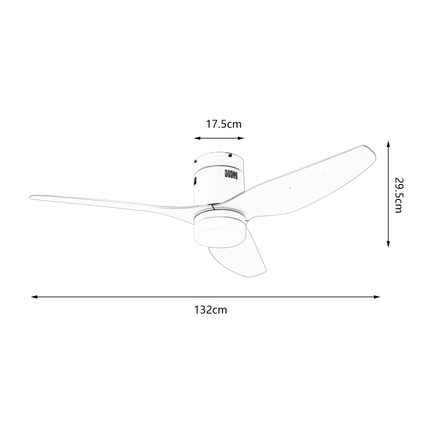 ZEVENTI - LED Ściemnialny wentylator sufitowy PADUA LED/18W/230V 3000-6000K Wi-Fi Tuya biały + zdalne sterowanie