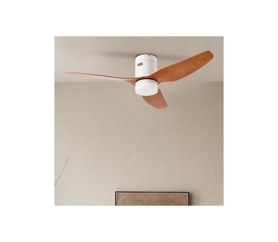 ZE - Wentylator sufitowy LED PADUA LED/18W/230V Wi-Fi Tuya biały/brązowy + pilot