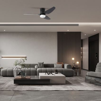 ZEVENTI - LED Ściemnialny wentylator sufitowy PADUA LED/18W/230V 3000-6000K Wi-Fi Tuya czarny + zdalne sterowanie