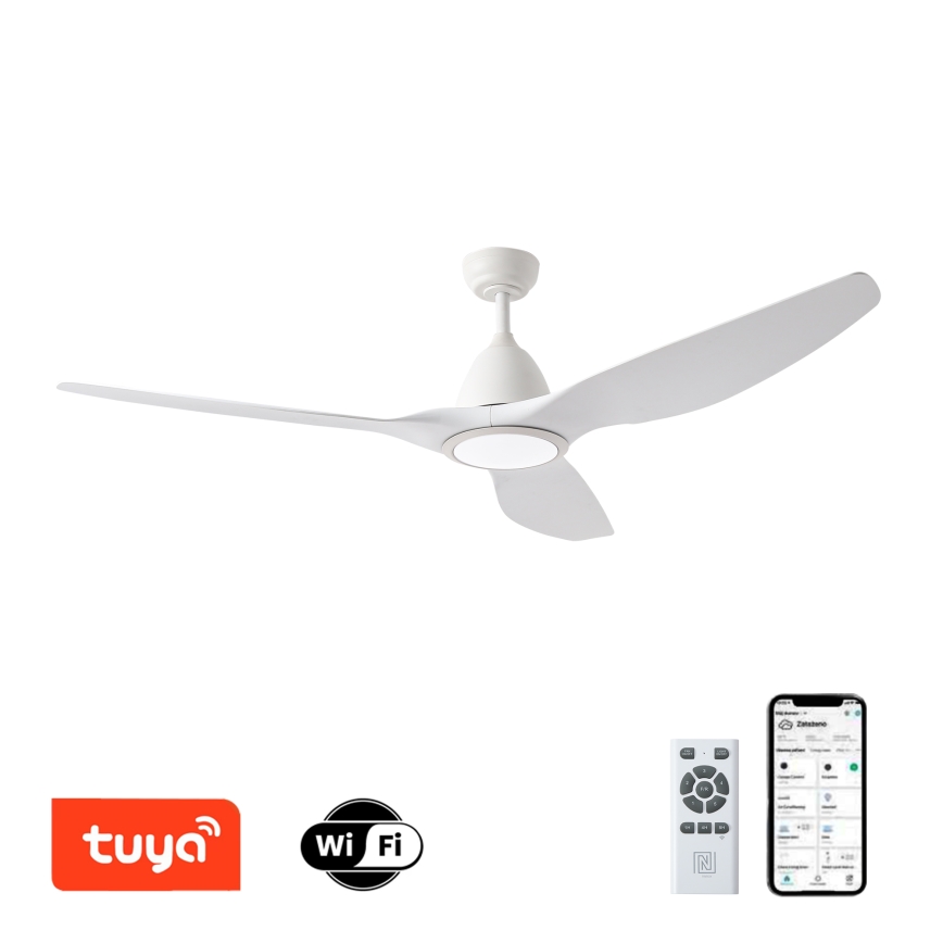 ZEVENTI - LED Ściemnialny wentylator sufitowy URBINO LED/20W/230V 3000-6000K Wi-Fi Tuya biały + zdalne sterowanie