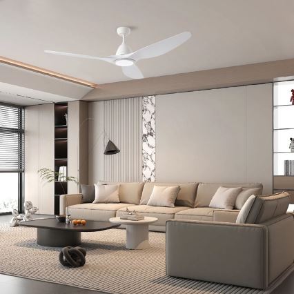 ZEVENTI - LED Ściemnialny wentylator sufitowy URBINO LED/20W/230V 3000-6000K Wi-Fi Tuya biały + zdalne sterowanie