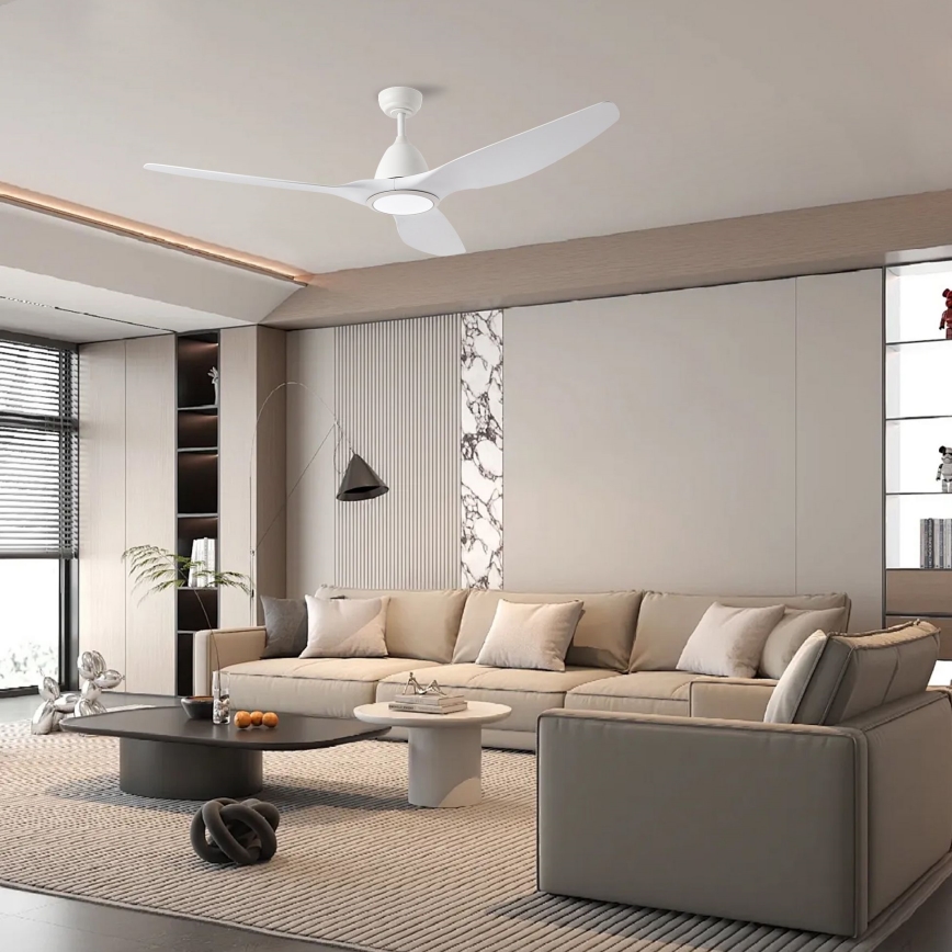 ZEVENTI - LED Ściemnialny wentylator sufitowy URBINO LED/20W/230V 3000-6000K Wi-Fi Tuya biały + zdalne sterowanie