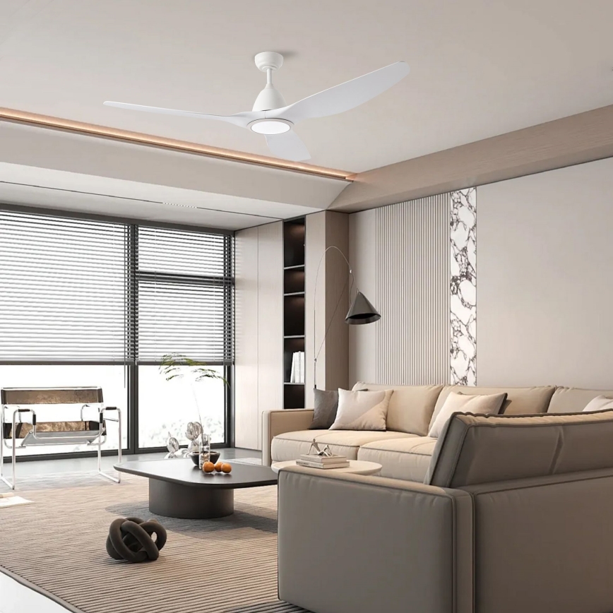 ZEVENTI - LED Ściemnialny wentylator sufitowy URBINO LED/20W/230V 3000-6000K Wi-Fi Tuya biały + zdalne sterowanie