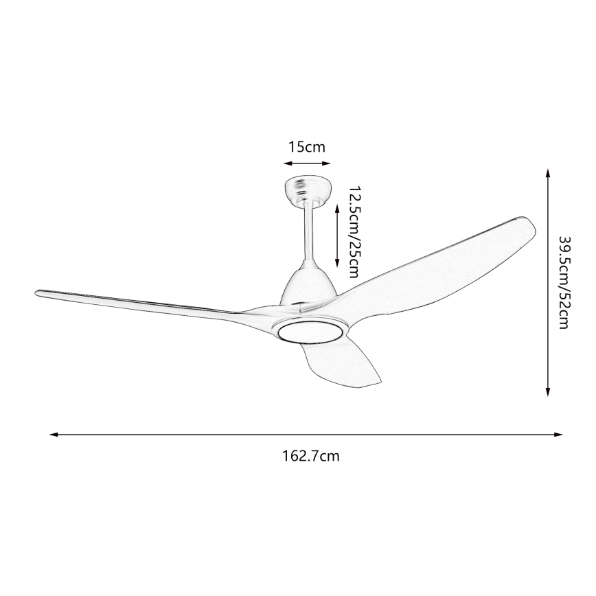 ZEVENTI - LED Ściemnialny wentylator sufitowy URBINO LED/20W/230V 3000-6000K Wi-Fi Tuya biały + zdalne sterowanie