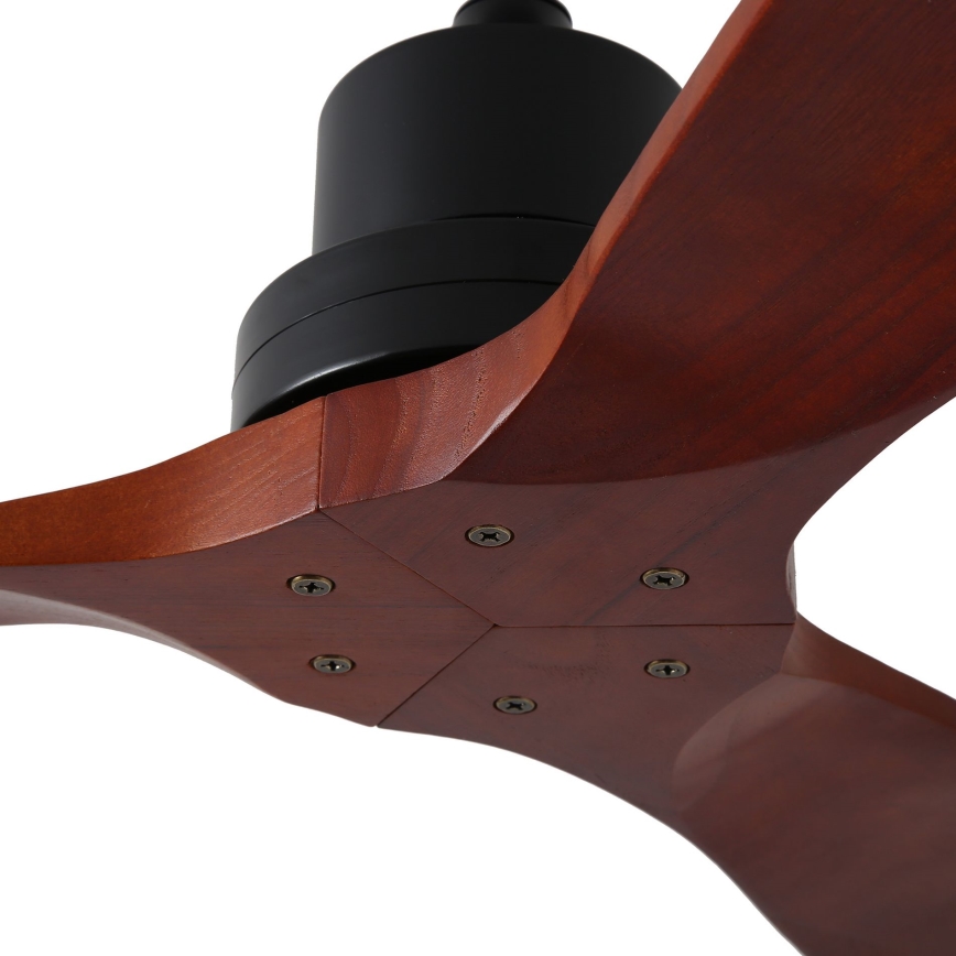 ZEVENTI - Wentylator sufitowy LIONI Wi-Fi Tuya czarny/dąb + pilot zdalnego sterowania