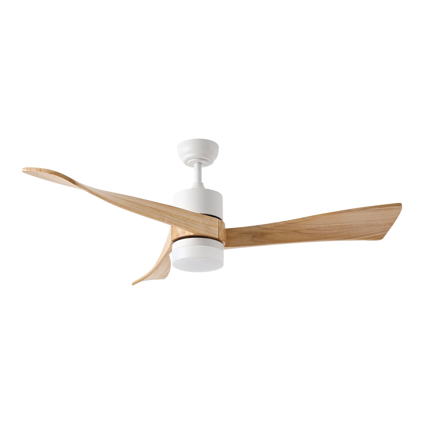 ZEVENTI - Wentylator sufitowy LED NATURITO LED/18W/230V 3000-6000K Wi-Fi Tuya biały/dąb + pilot zdalnego sterowania