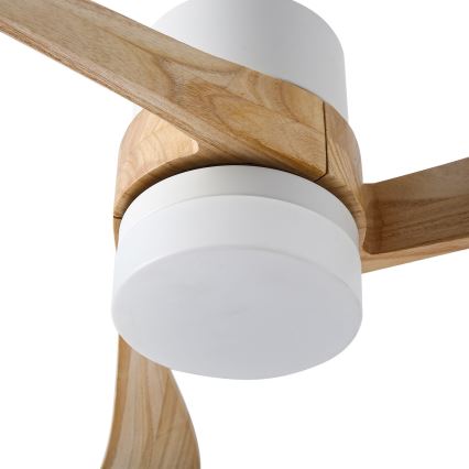 ZEVENTI - Wentylator sufitowy LED NATURITO LED/18W/230V 3000-6000K Wi-Fi Tuya biały/dąb + pilot zdalnego sterowania