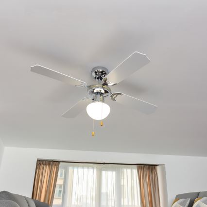 ZEVENTI - Wentylator sufitowy NAVAGIO 1xE27/60W/230V czarny/biały