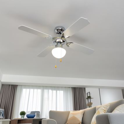 ZEVENTI - Wentylator sufitowy NAVAGIO 1xE27/60W/230V czarny/biały