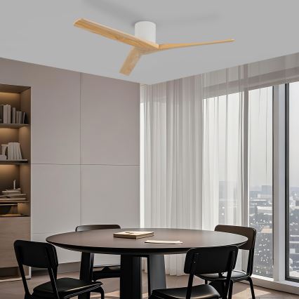 ZEVENTI - Wentylator sufitowy VELLON Wi-Fi Tuya biały/pawlonia + pilot zdalnego sterowania