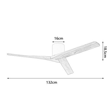 ZEVENTI - Wentylator sufitowy VELLON Wi-Fi Tuya biały/pawlonia + pilot zdalnego sterowania